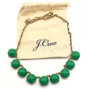 J CREW Kelly Green & Gold Bubble Statement Necklace